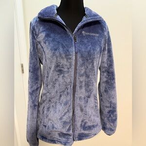 Fuzzy blue zip-up sweatshirt